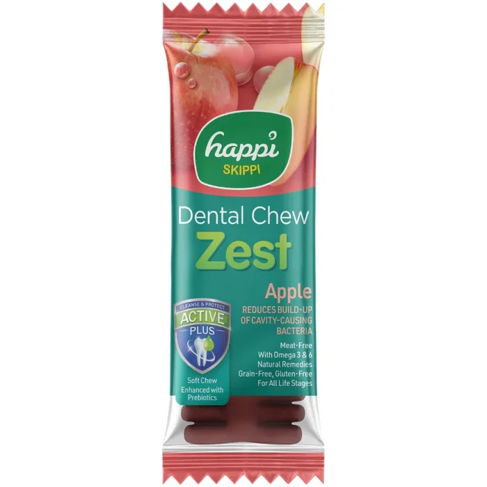 [10 for $12] Happi Skippi Zest Apple 4 Inch Dental Dog Chew – 25g