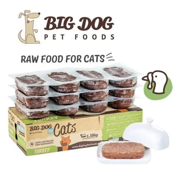 [10% OFF] Big Dog BARF Turkey Frozen Raw Cat Food 1.38kg