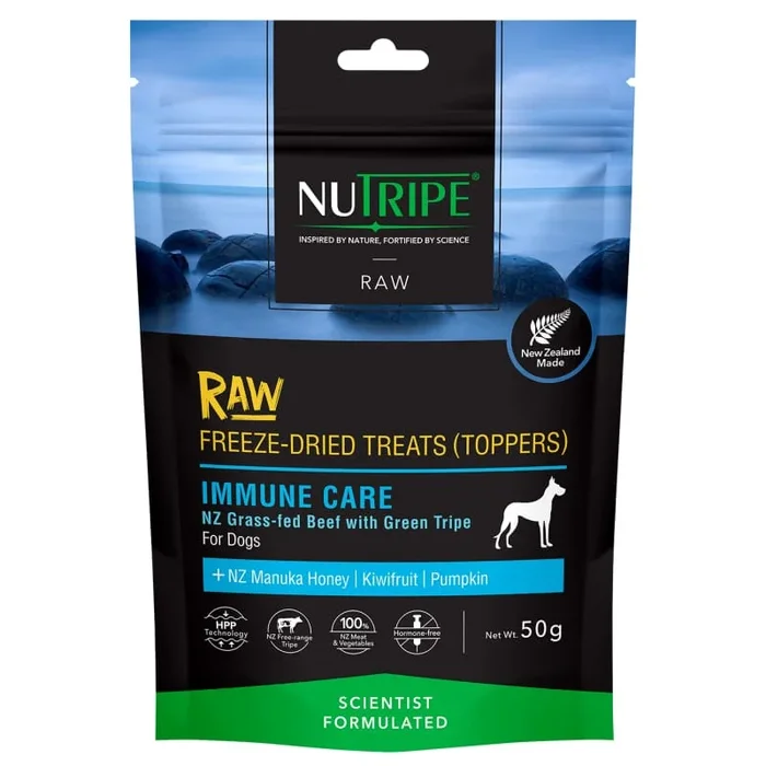 [10% OFF] Nutripe NZ Grass-Fed Beef Immune Care Freeze Dried Raw Dog Treats & Toppers 50g