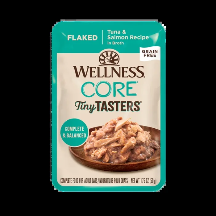 [12 Pouches] Wellness CORE Tiny Tasters Flaked Tuna & Salmon 1.75oz