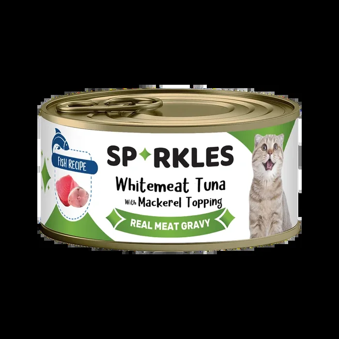 [1ctn=24cans] Sparkles Colours Tuna With Mackerel Topping Canned Cat Food (70g x 24)