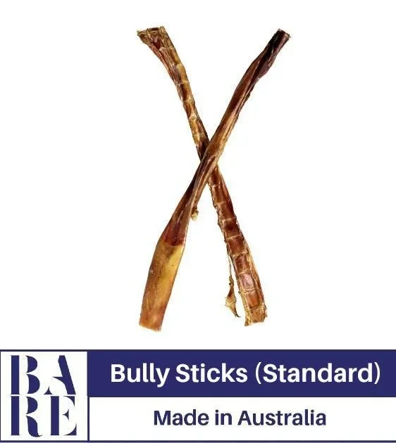 20% OFF: BARE Australian Premium Bully Sticks Dog Treats (Standard, 30cm Long Bully Sticks)