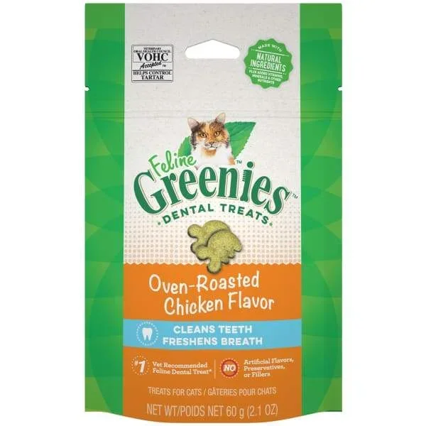 [20% OFF] Greenies Oven Roasted Chicken Flavour Cat Dental Treats 2.1oz