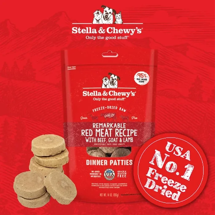 [20% OFF]Stella & Chewy’s Remarkable Red Meat Dinner Patties Freeze Dried Raw Dog Food 14oz