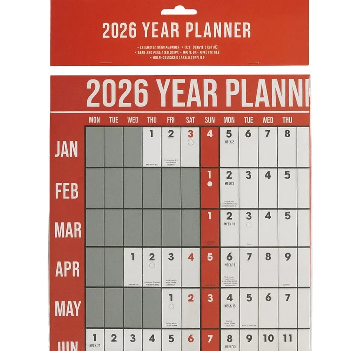 2026 Yearly Wall Planner