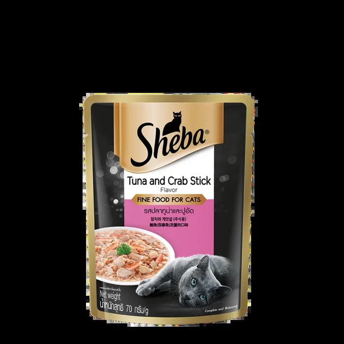 [24 Pouches] Sheba Pouch Tuna & Crab Stick 70g
