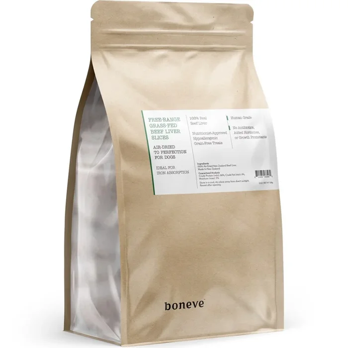 25% OFF: Boneve Free-Range Grass-Fed Beef Liver Grain-Free Air-Dried Dog Treats 120g