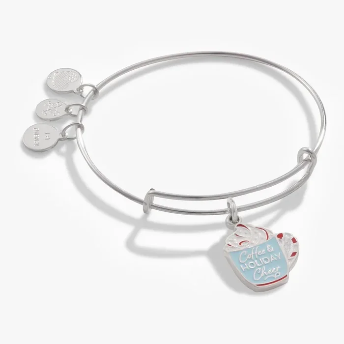 ‘Coffee + Holiday Cheer’ Charm Bangle Bracelet