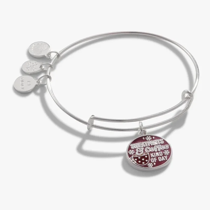 ‘Sweatpants + Coffee Kind of Day’ Charm Bangle Bracelet
