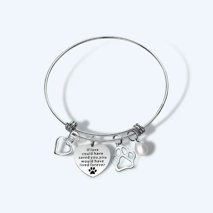 “If Love Could Have Saved You” Pet Memorial Bracelet – Stainless Steel & Hypoallergenic