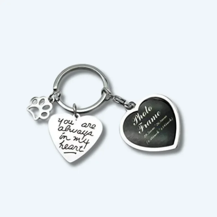 “You are Always in My Heart” Pet Memorial Photo Frame Keychain