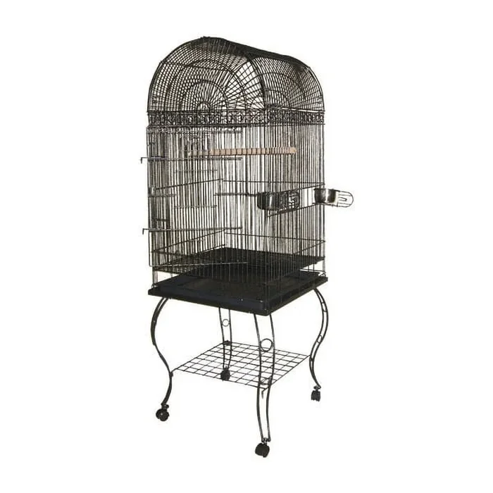 A&E Cage Company Economy Dome Top Bird Cage – Black – 20 X 20 X 58 In