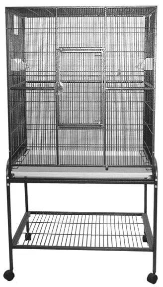 A&E Cage Company Flight Bird Cage with Stand – Black – 32 X 21 X 63 In