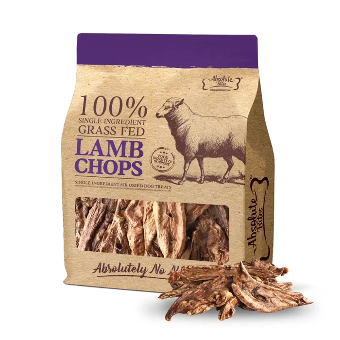 Absolute Bites Single Ingredient Air Dried Treats for Dogs – Lamb Chops [2 Sizes]