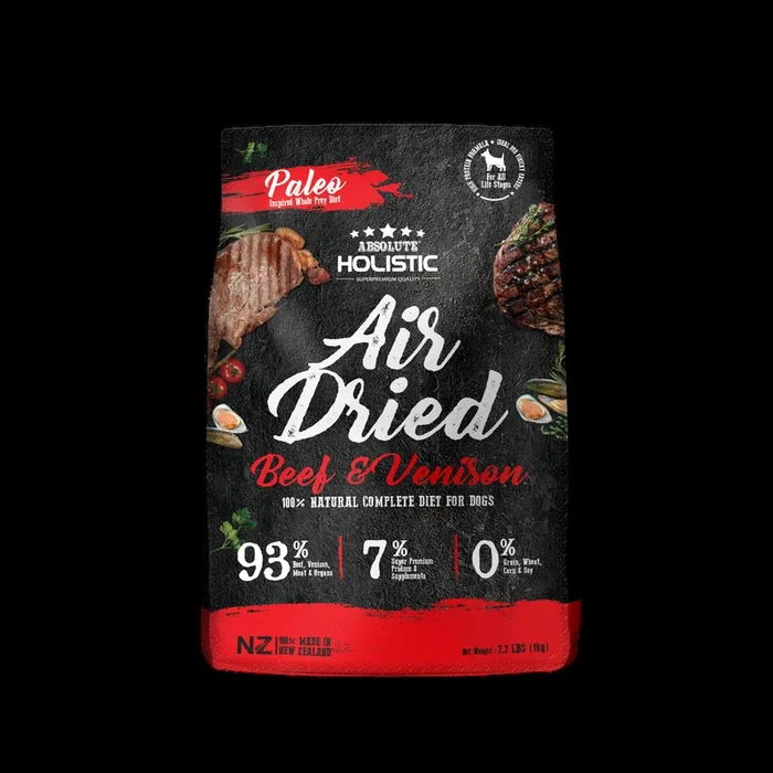 Absolute Holistic Air Dried Dry Food (Beef & Venison) for Dogs (1kg)