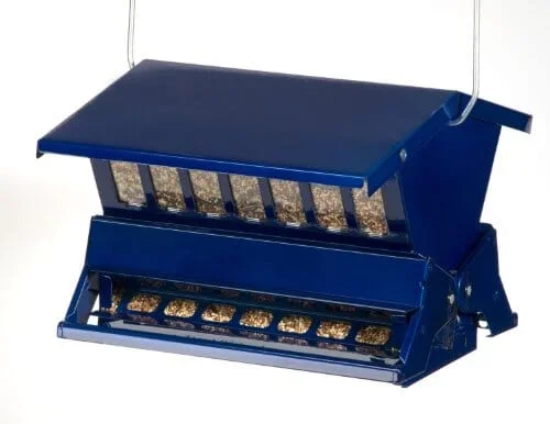 Absolute II Squirrel-Resistant and Metal Wild Bird Feeder – Blue – 12 Lbs Cap