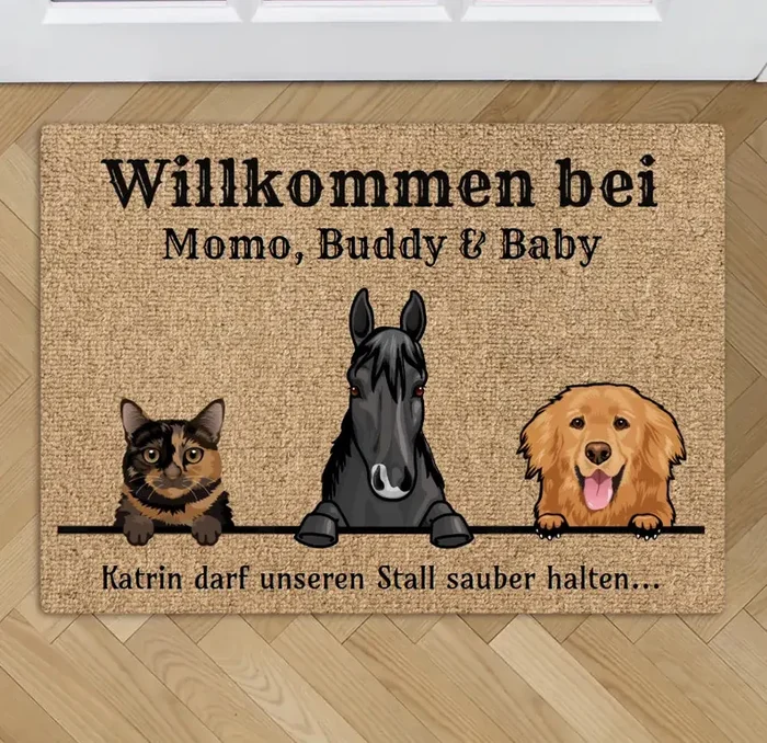 Alle meine Haustierfreunde – Individuelle Fußmatte