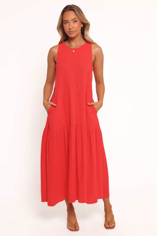 Almudena Midi Dress – Red