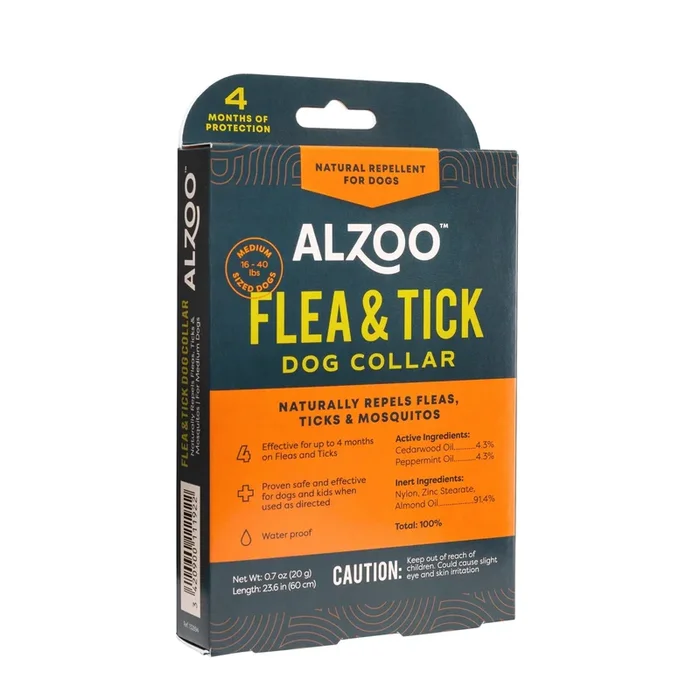 Alzoo Natural Flea and Tick Dog Collar – Medium