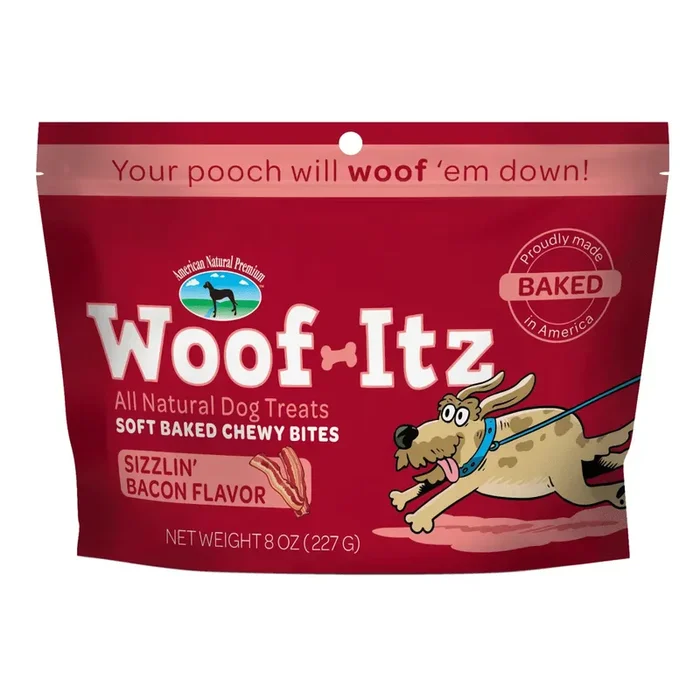 American Natural Premium Woof-Itz Sizzlin’ Bacon Dog Treats