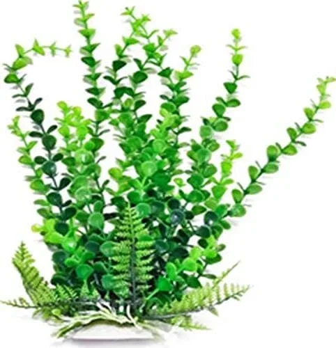 Aquatop Elodea-Like Weighted Plastic Aquarium Plant – Green – 9 In