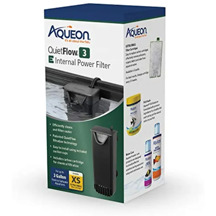 Aqueon QuietFlow E Internal Power Filter Extra Small – 3 Gallon