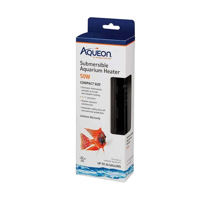 Aqueon Submersible Aquarium Heater – Up To 20 gal – 50 W