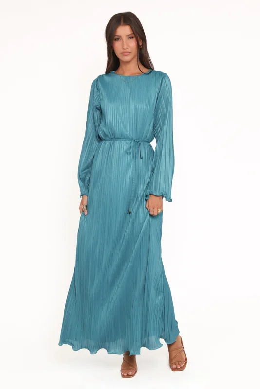 Armena Long Sleeve Maxi Dress – Teal
