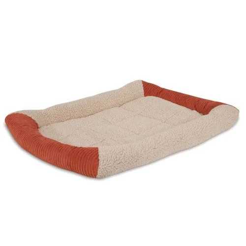 Aspen Pet, Aspen Self Warming Bolster Dog Mat, Barn Red, Cream, 1 Each/23.5 in X 16.5 in