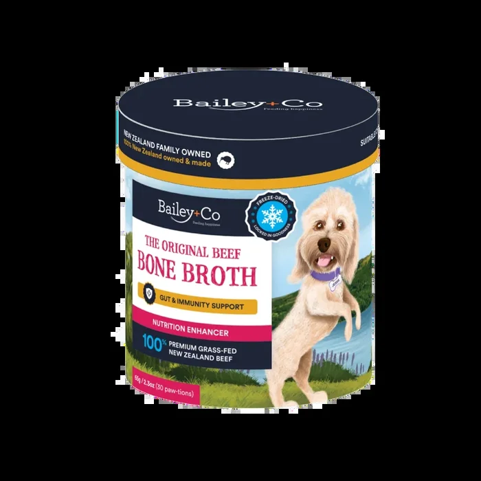 Bailey+Co Dog Freeze-Dried Nutrition Enhancer Gut & Immunity Support The Original Beef Bone Broth 65g
