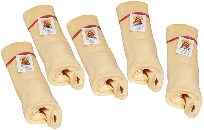 Barking Buddha Large Beef Cheek Roll E-Tag Natural Dog Chews – 12 Count
