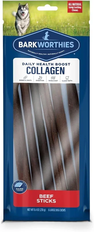 Barkworthies 12 Inch Collagen Plain Stick For Dogs