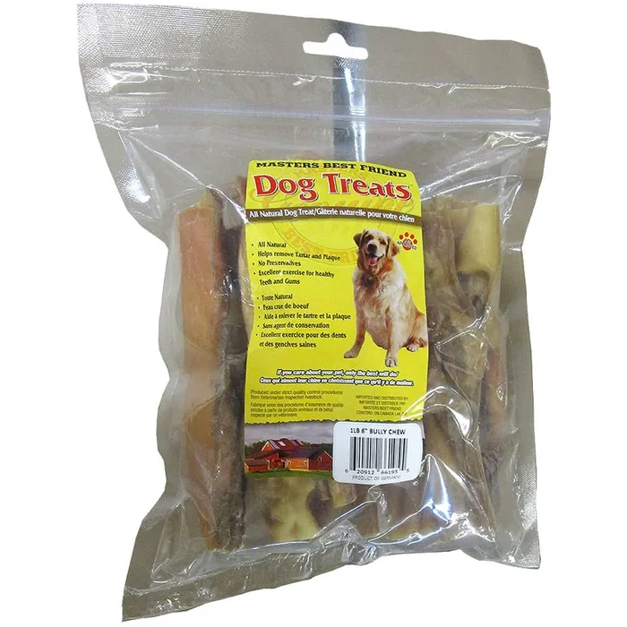 Beef Bully Dog Chews, 1 lb – All Natural Long-Lasting Rawhide Chews