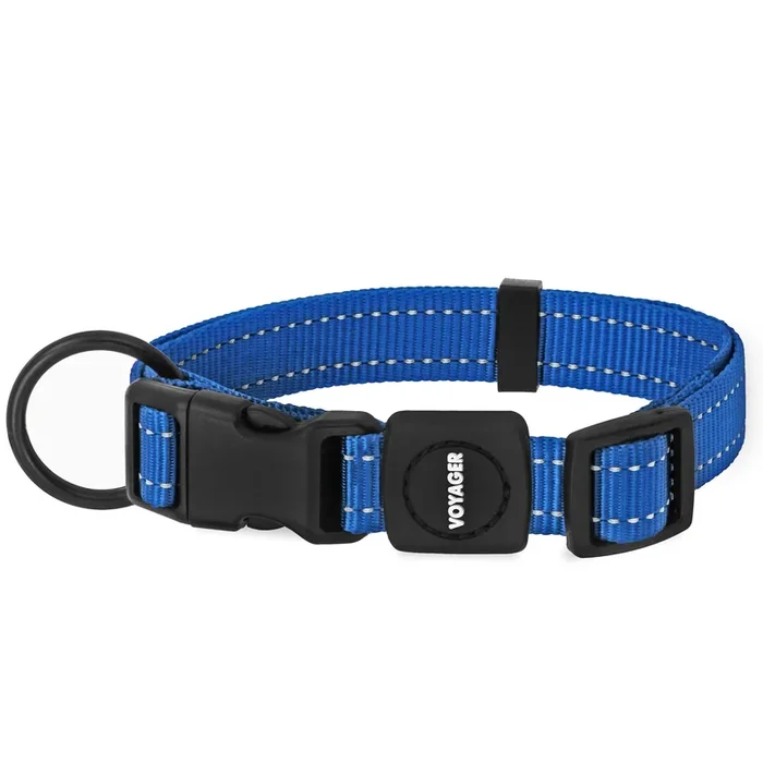 Best Pet Supplies Reflective Dog Collar With Adjustable Length, Heavy-Duty Buckle, And Strong Leash D-Ring, Training, Walking, Jogging Accessory For Small, Medium, And Large Breeds – Royal Blue, L