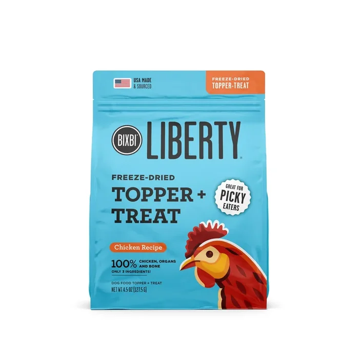 Bixbi Liberty Chicken Recipe Freeze-Dried Dog Food Toppers – 4.5 Oz