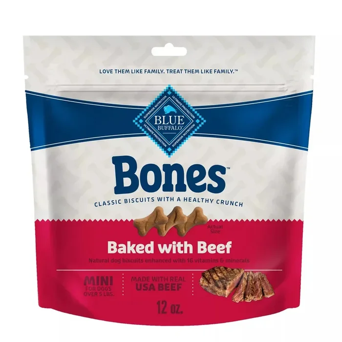 Blue Buffalo Bone Crunchy Dog Biscuits – Mini – 12 Oz