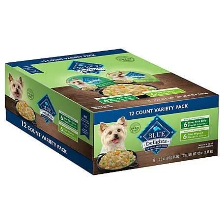 Blue Buffalo Devine Delights Variety Wet Dog Food Trays – 3.5 Oz – Case of 12