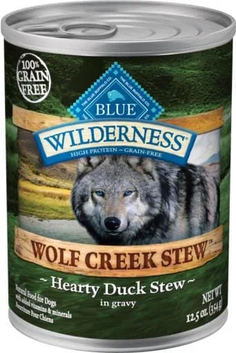 Blue Buffalo Wilderness Wolf Creek Duck Stew Canned Dog Food – 12.5 Oz – Case of 12