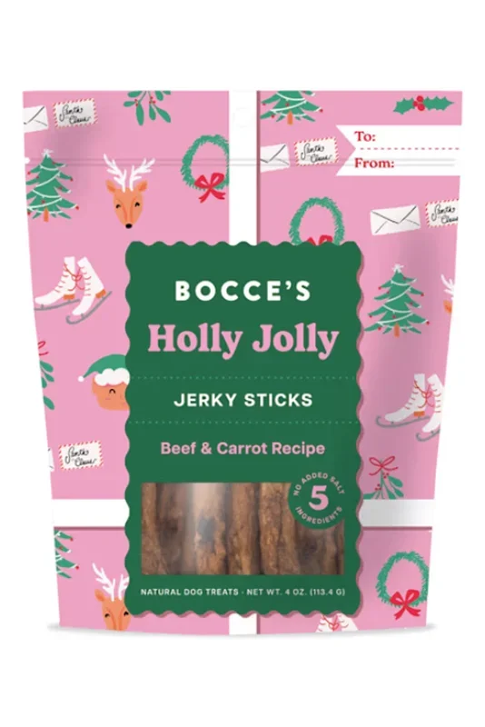 Bocce’s Bakery Holly Jolly Beef and Carrot Jerky Dog Treats