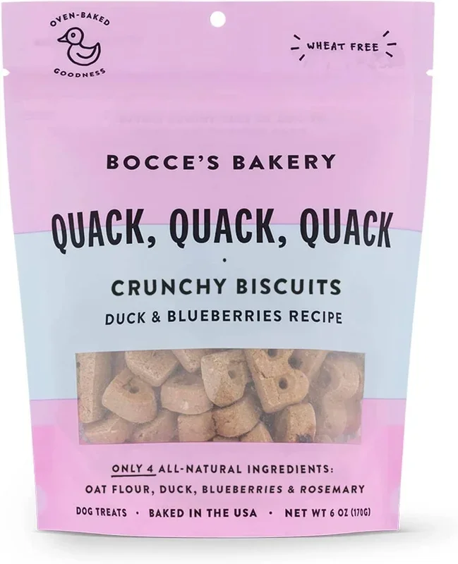 Bocce’s Bakery Quack Quack Dog Biscuits – 5 Oz