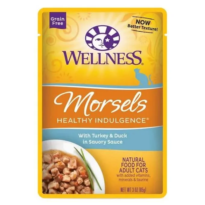 Bolsa de comida húmeda para gatos Wellness Healthy Indulgence Bocados de pavo y pato