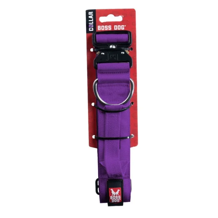 Boss Dog, Boss Dog Tactical Adjustable Dog Collar, Purple, Large, 17-22Inches