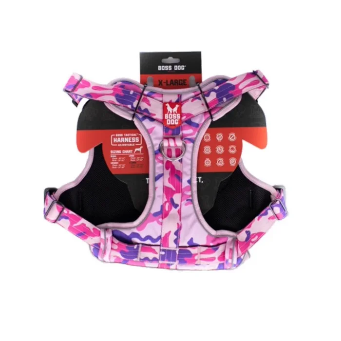 Boss Dog, Boss Dog Tactical Dog Harness, Pink Camo, ExtraLarge