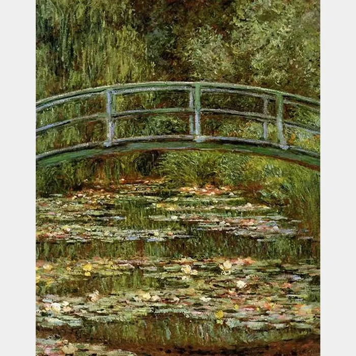 Bridge over a Pond of Water Lilies – Diamond Painting – X-Large