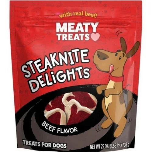 Buttons And Bows, Meaty Treats Steaknite Delights, 25 Oz, Beef