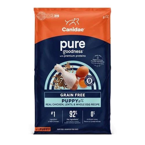 Canidae, CANIDAE PURE Puppy Grain-Free LID Dry Dog Food, Chicken, Lentil & Whole Egg, 1 Each/12 lb