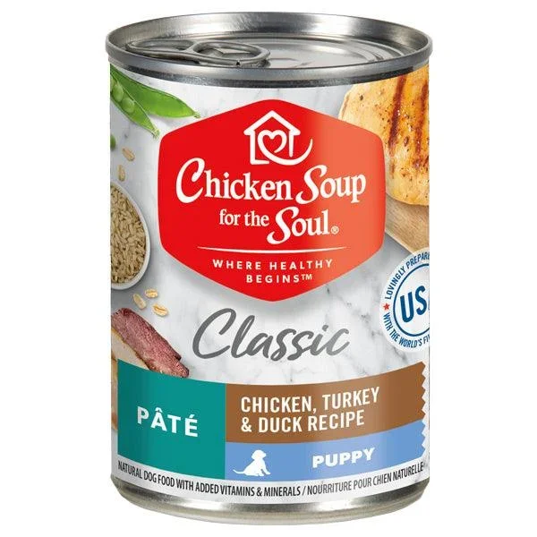 Canned Classic Puppy Food – Chicken, Turkey & Duck Recipe Pâté – 13 oz