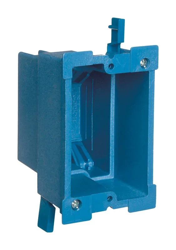 Carlon Super Blue 7-5/8 in. Rectangle Thermoplastic 1 gang Outlet Box Blue