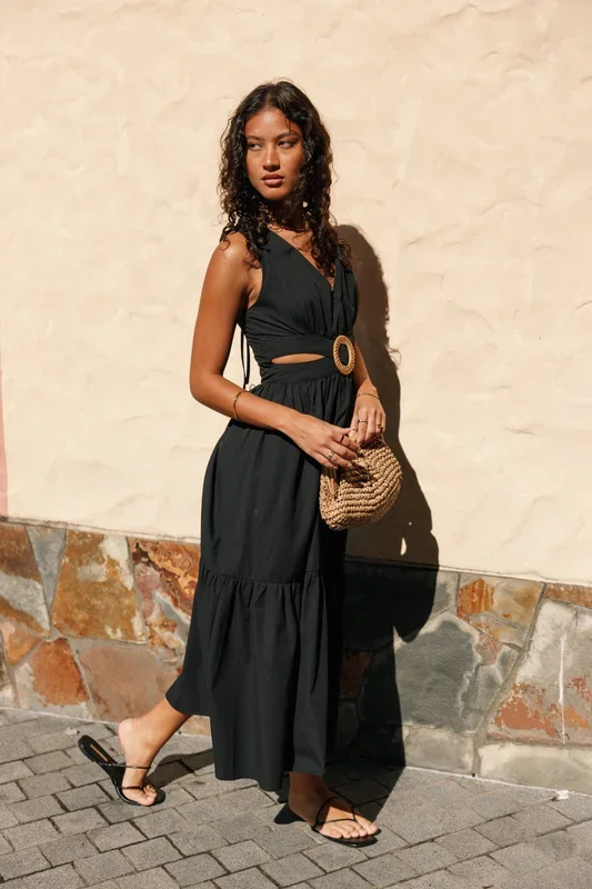 Carmella Midi Dress – Black