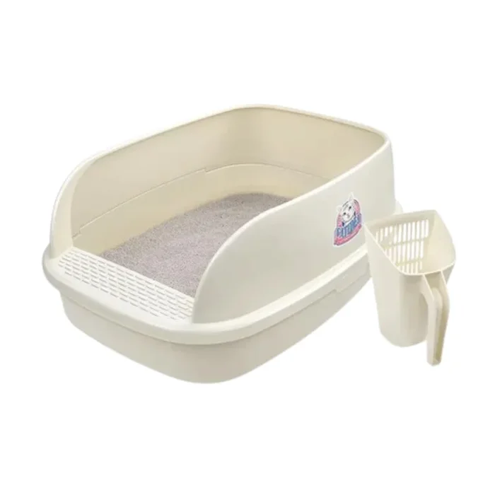 CATIDEA Litter Box – Big Bread Litter Guard Bin Cream Size XL/ 15L